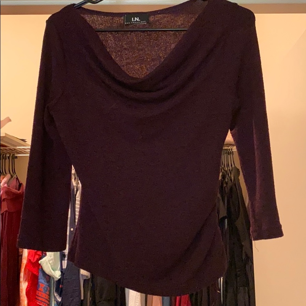 Deep purple 1/4 sleeve blouse